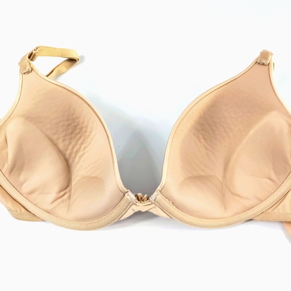 Lily of France Perfect Lift Padded T-Shirt Convertible Bra 36C Beige - Picture 4 of 7